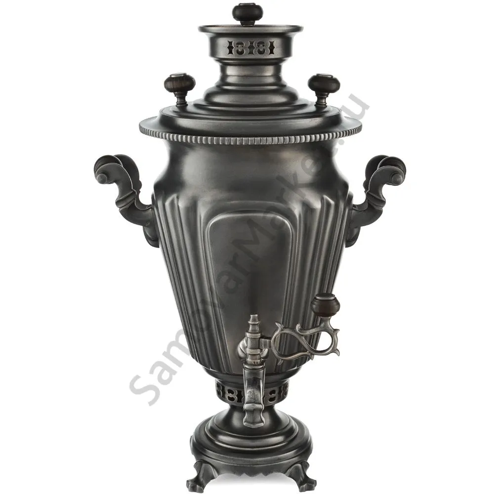 Самовар антикварный на дровах 5 литров формы «Рюмка гранная» Кольчугино, «Графит», эксклюзив Самовар антикварный на дровах 5 литров формы «Рюмка гранная» Кольчугино, «Графит», эксклюзив