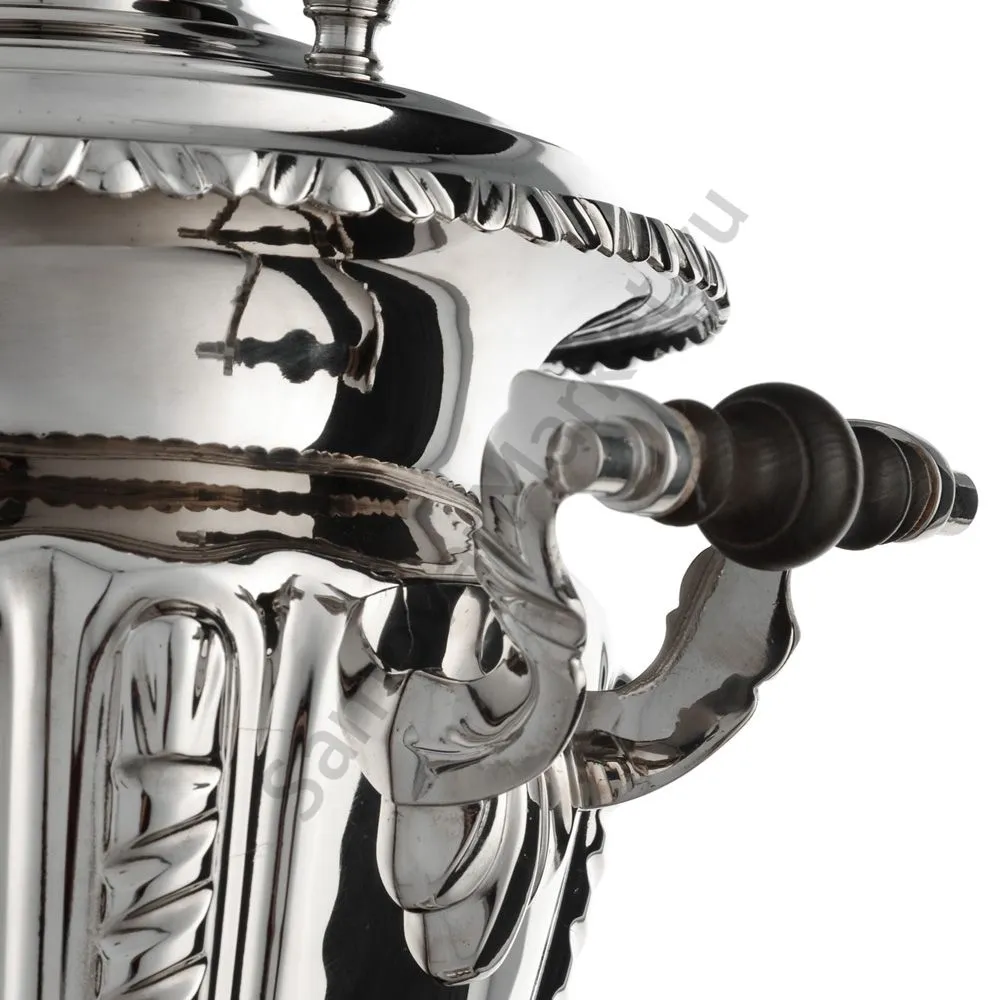 Самовар антикварный на дровах 3,3 литра формы «Рюмка с колоннами» Тул.Патрон.Завод, серебристый Самовар антикварный на дровах 3,3 литра формы «Рюмка с колоннами» Тул.Патрон.Завод, серебристый