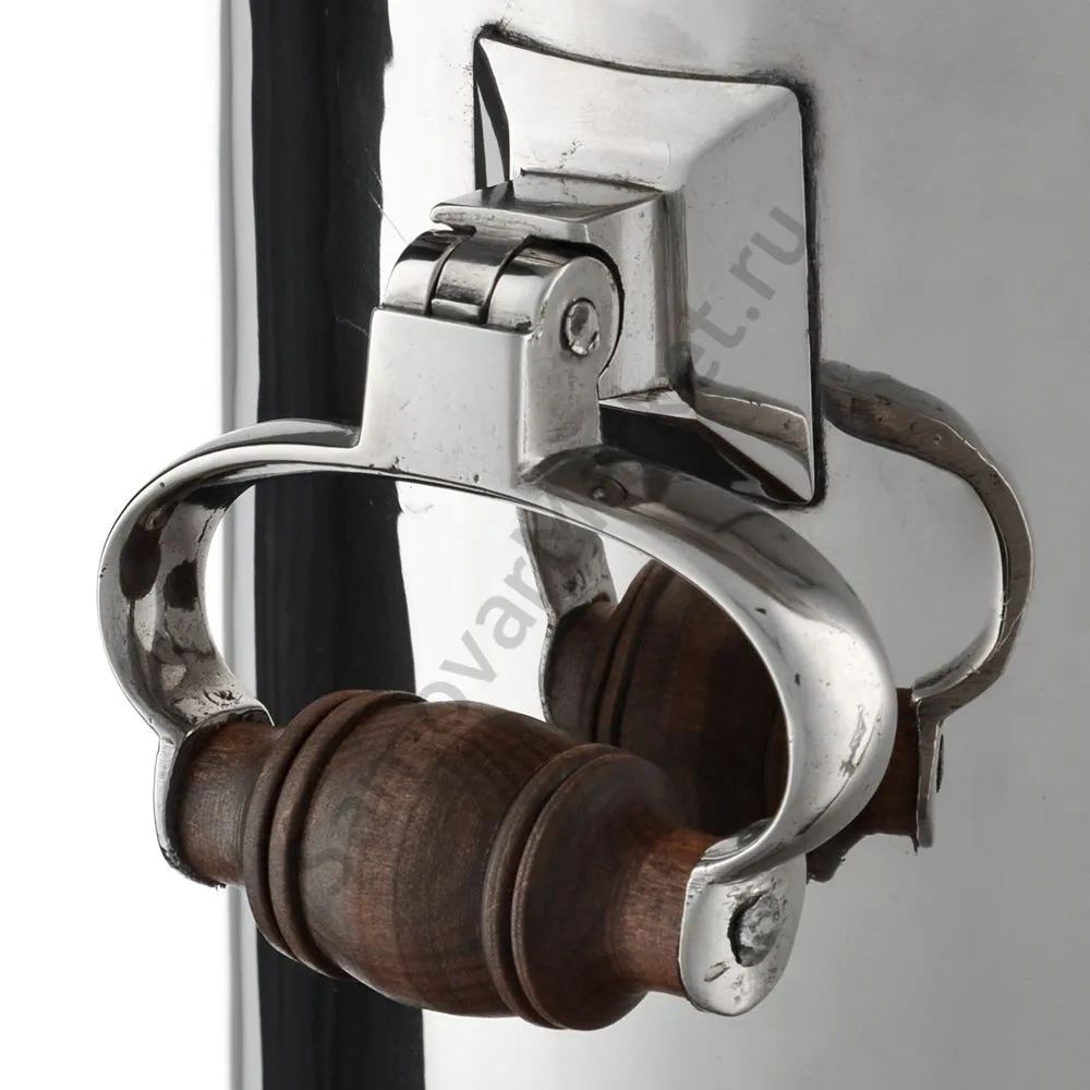 Самовар антикварный на дровах 6,5 литров формы «Банка» Н.И. Баташева с медалями, серебристый Самовар антикварный на дровах 6,5 литров формы «Банка» Н.И. Баташева с медалями, серебристый