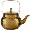 Чайник заварочный 1,4 литра круглый, нержавеющая сталь, золотой