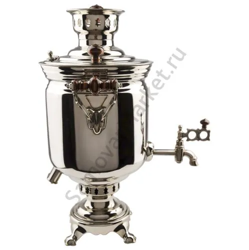 Самовар комбинированный 5 литров формы «Банка», серебристый, категория «Люкс»