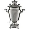 Самовар антикварный на дровах 8,5 литра формы «Рюмка фужерная» с медалями, серебристый 