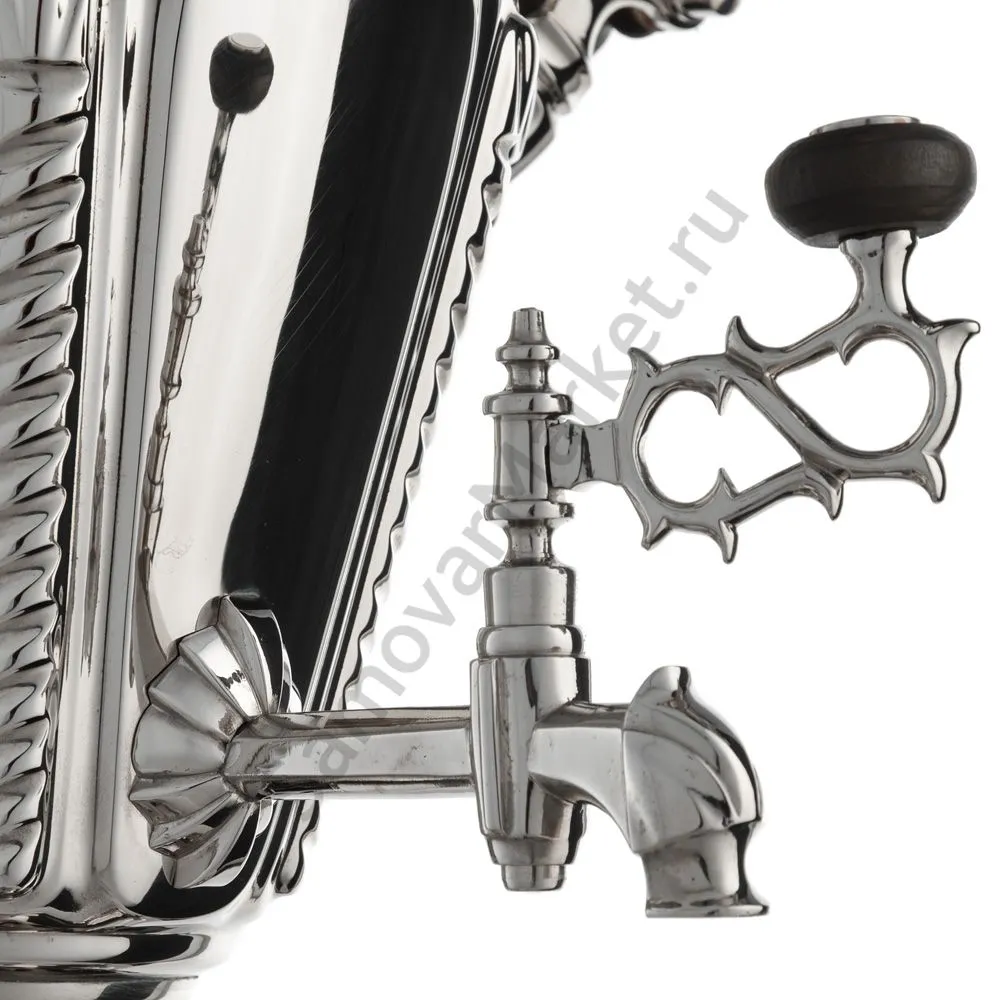 Самовар антикварный на дровах 3,3 литра формы «Рюмка с колоннами» Тул.Патрон.Завод, серебристый Самовар антикварный на дровах 3,3 литра формы «Рюмка с колоннами» Тул.Патрон.Завод, серебристый