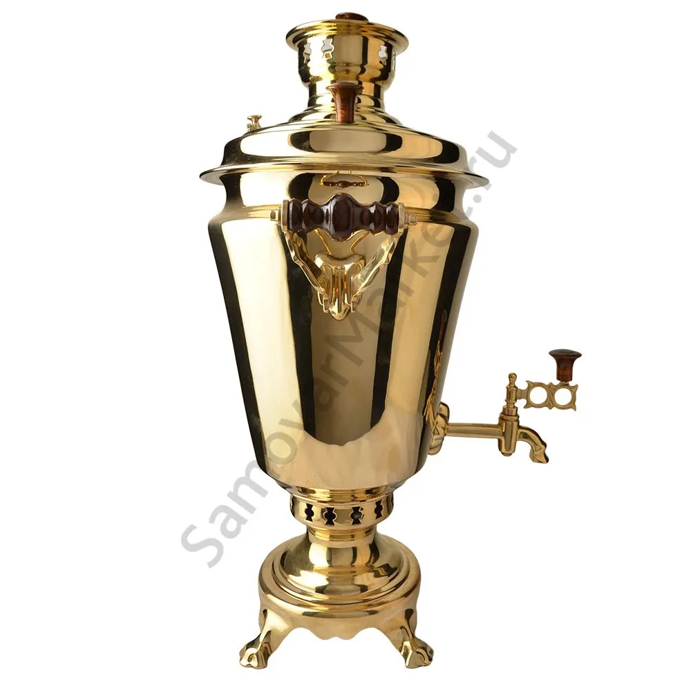 Самовар на дровах 7 литров формы «Рюмка», золотой, категория «Люкс» Самовар на дровах 7 литров формы «Рюмка», золотой, категория «Люкс»