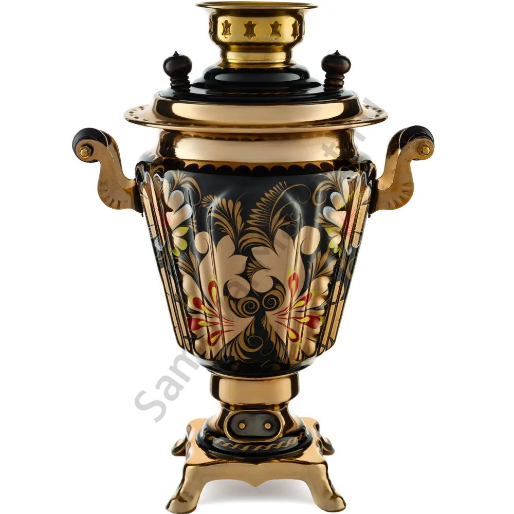 Самовар электрический 3 литра с художественной росписью «Кудрина чёрная» формы «Рюмка» Самовар электрический 3 литра с художественной росписью «Кудрина чёрная» формы «Рюмка»