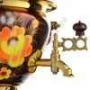 Самовар электрический 2 литра с художественной росписью «Жостово на коричневом» формы «Чаша» Самовар электрический 2 литра с художественной росписью «Жостово на коричневом» формы «Чаша»