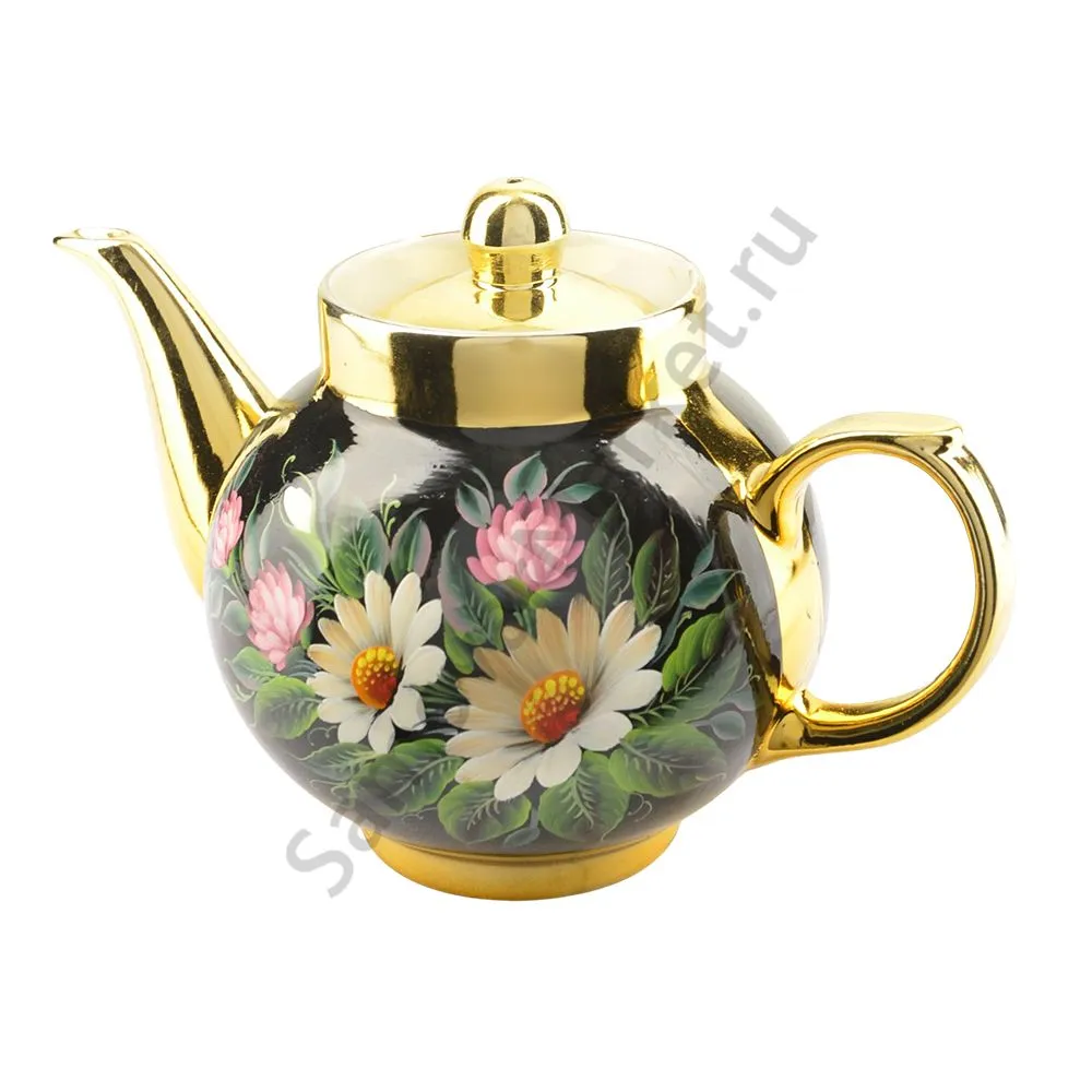 Чайник заварочный для самовара с художественной росписью «Ромашки с клевером» Чайник заварочный для самовара с художественной росписью «Ромашки с клевером»