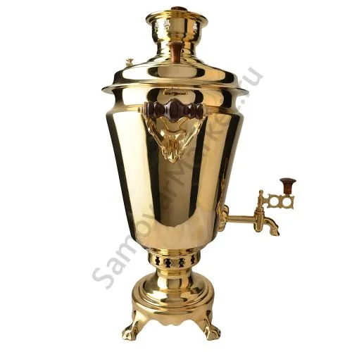 Самовар на дровах 7 литров формы «Рюмка», золотой, категория «Люкс»