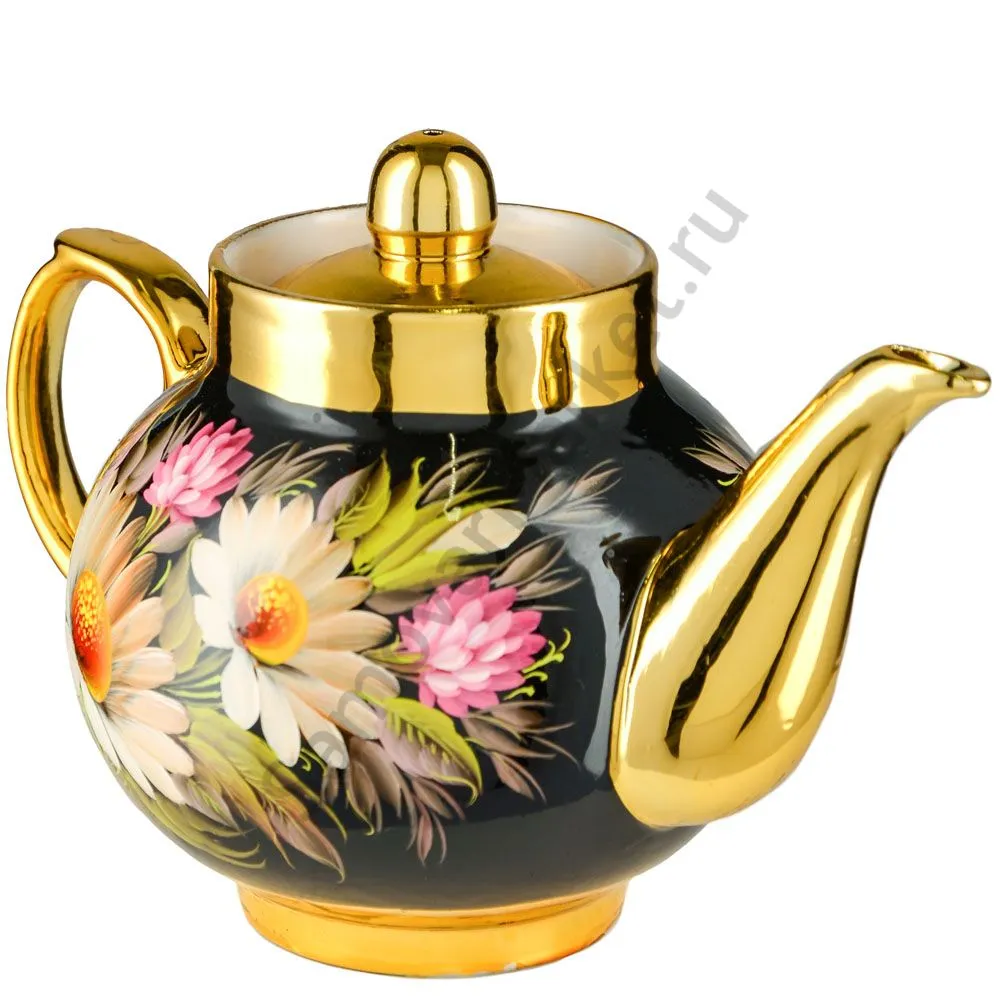 Чайник заварочный для самовара с художественной росписью «Ромашки с клевером» Чайник заварочный для самовара с художественной росписью «Ромашки с клевером»