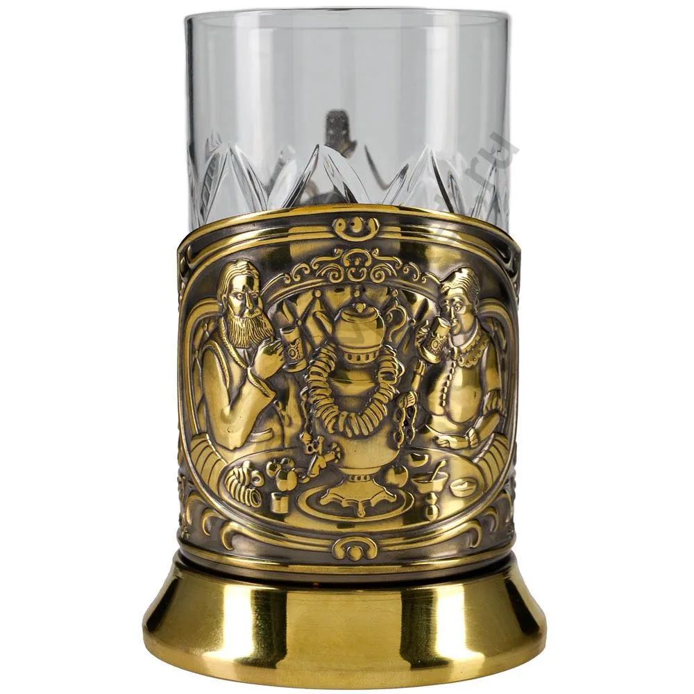 Подстаканник латунный «Русское чаепитие» Подстаканник латунный «Русское чаепитие»