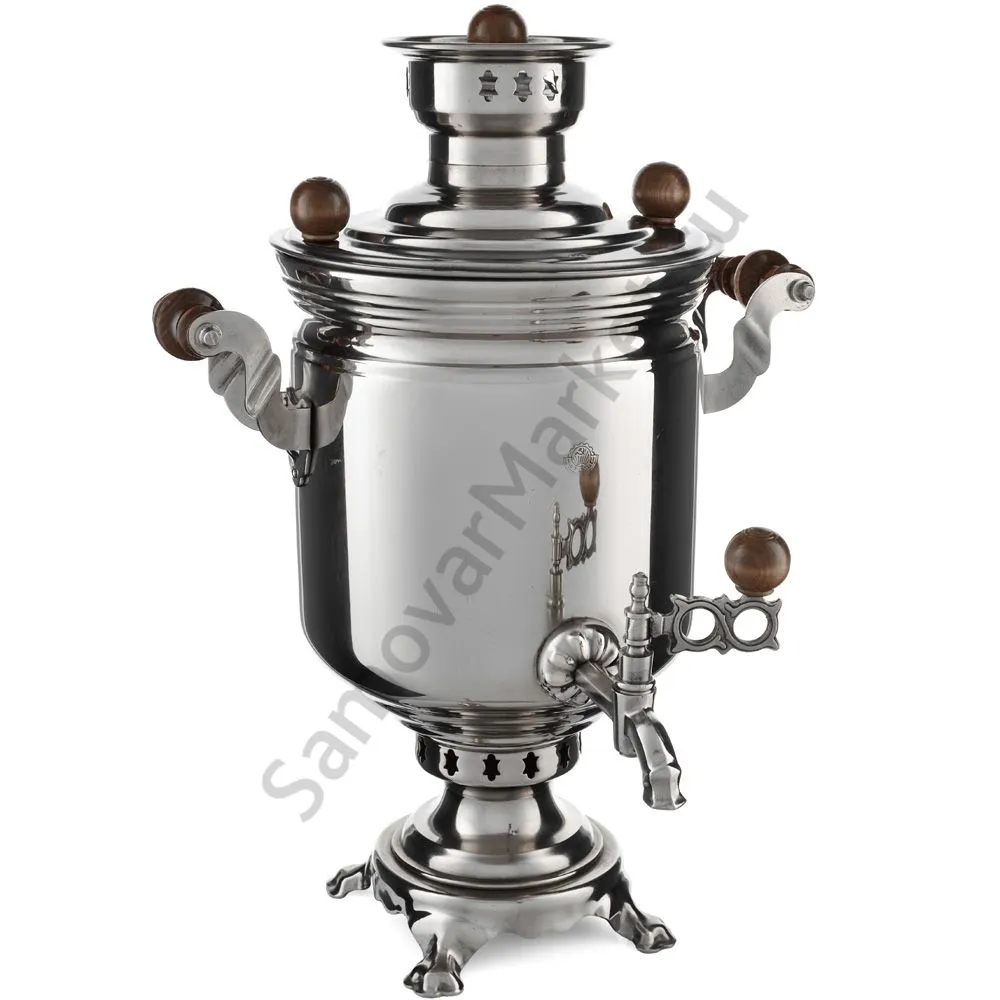 Самовар на дровах 5 литров формы «Банка», серебристый, категория «Дачный» Самовар на дровах 5 литров формы «Банка», серебристый, категория «Дачный»