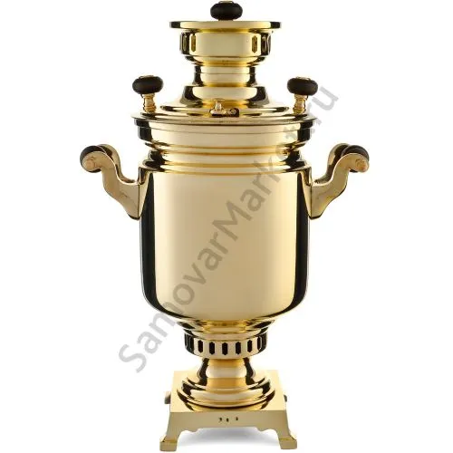 Самовар антикварный на дровах 3 литра формы «Банка» В.С. Баташева с медалями, золотой