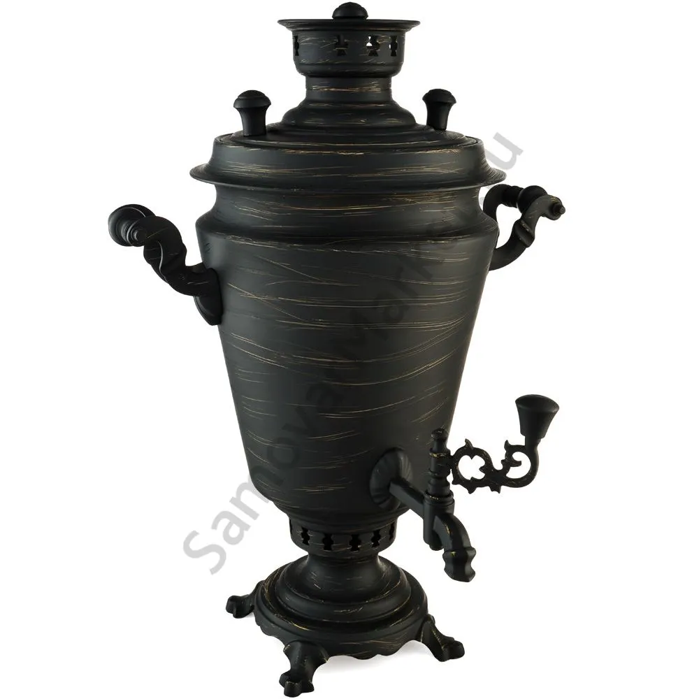 Самовар на дровах 7 литров формы «Рюмка», литьё, золотые нити в патине, категория «Эксклюзив» Самовар на дровах 7 литров формы «Рюмка», литьё, золотые нити в патине, категория «Эксклюзив»