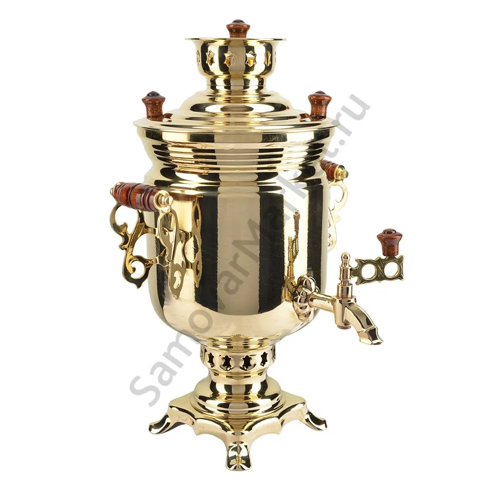Самовар на дровах 2,8 литра формы «Банка», золотой, категория «Люкс» Самовар на дровах 2,8 литра формы «Банка», золотой, категория «Люкс»