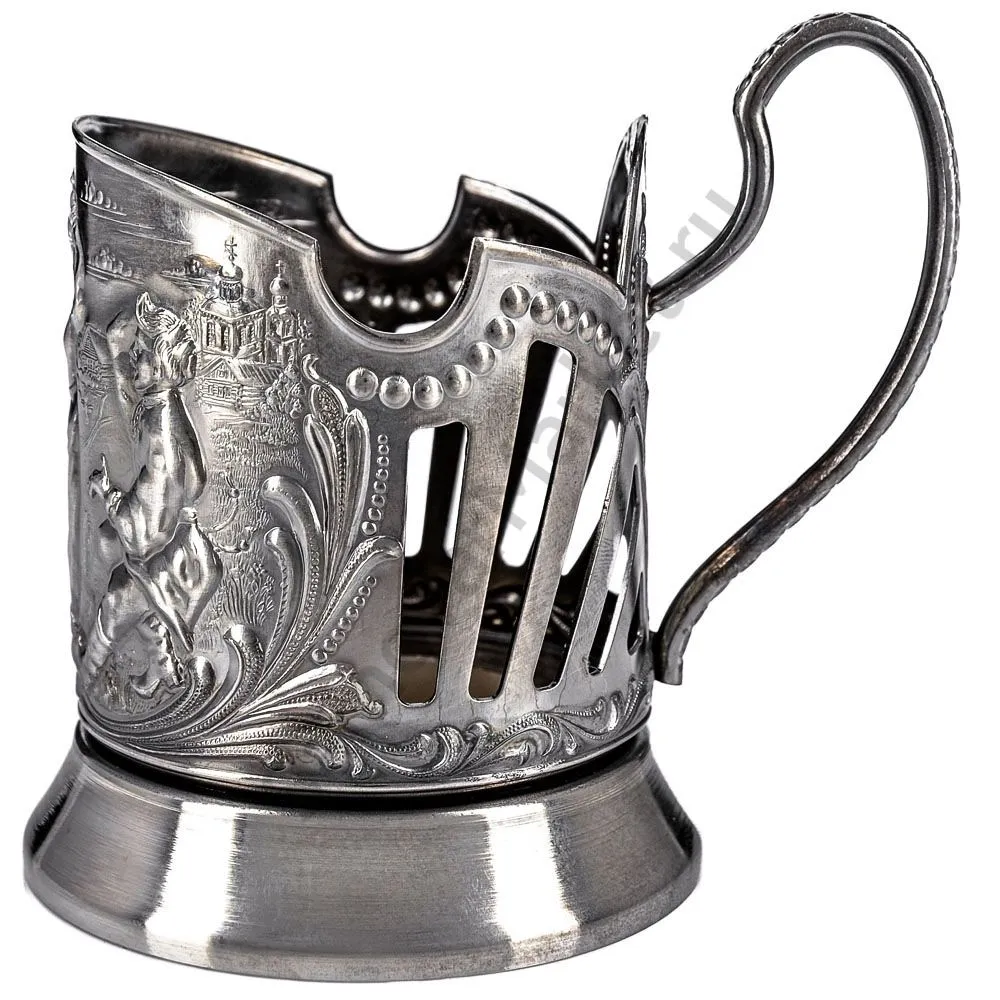 Подстаканник никелированный с чернью «Русские пляски» Подстаканник никелированный с чернью «Русские пляски»