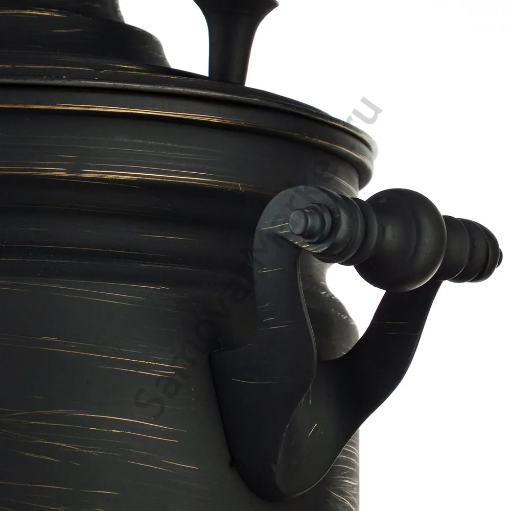 Самовар антикварный на дровах 8 литра формы «Банка», Кольчугино, золотые нити в патине Самовар антикварный на дровах 8 литра формы «Банка», Кольчугино, золотые нити в патине