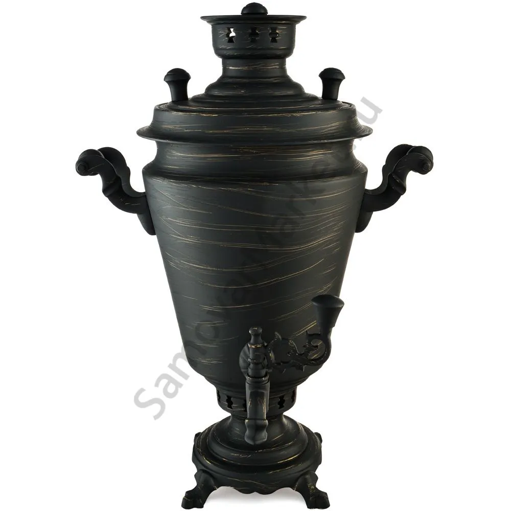 Самовар на дровах 7 литров формы «Рюмка», литьё, золотые нити в патине, категория «Эксклюзив» Самовар на дровах 7 литров формы «Рюмка», литьё, золотые нити в патине, категория «Эксклюзив»