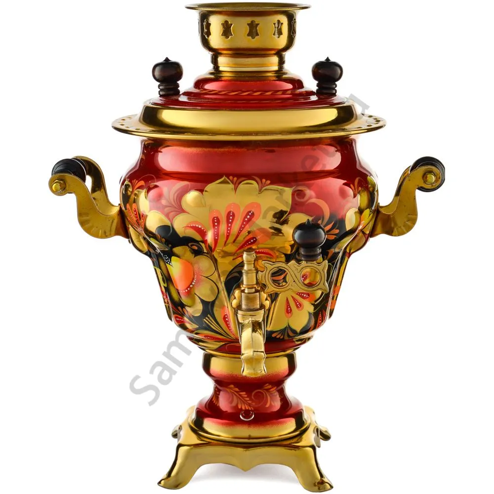 Самовар электрический 2,5 литра с автоотключением, худ. росписью «Хохлома» формы «Груша» Самовар электрический 2,5 литра с автоотключением, худ. росписью «Хохлома» формы «Груша»