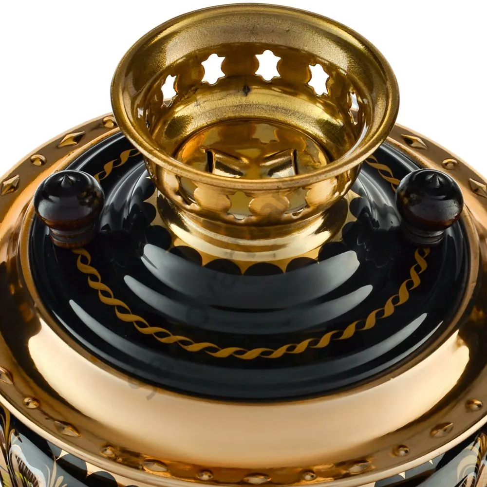 Самовар электрический 3 литра с художественной росписью «Кудрина чёрная» формы «Рюмка» Самовар электрический 3 литра с художественной росписью «Кудрина чёрная» формы «Рюмка»