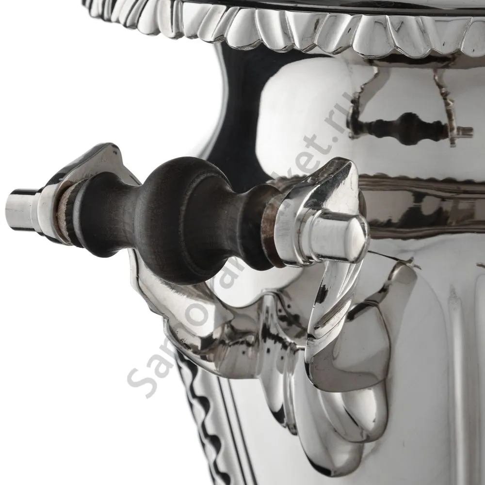 Самовар антикварный на дровах 3,3 литра формы «Рюмка с колоннами» Тул.Патрон.Завод, серебристый Самовар антикварный на дровах 3,3 литра формы «Рюмка с колоннами» Тул.Патрон.Завод, серебристый