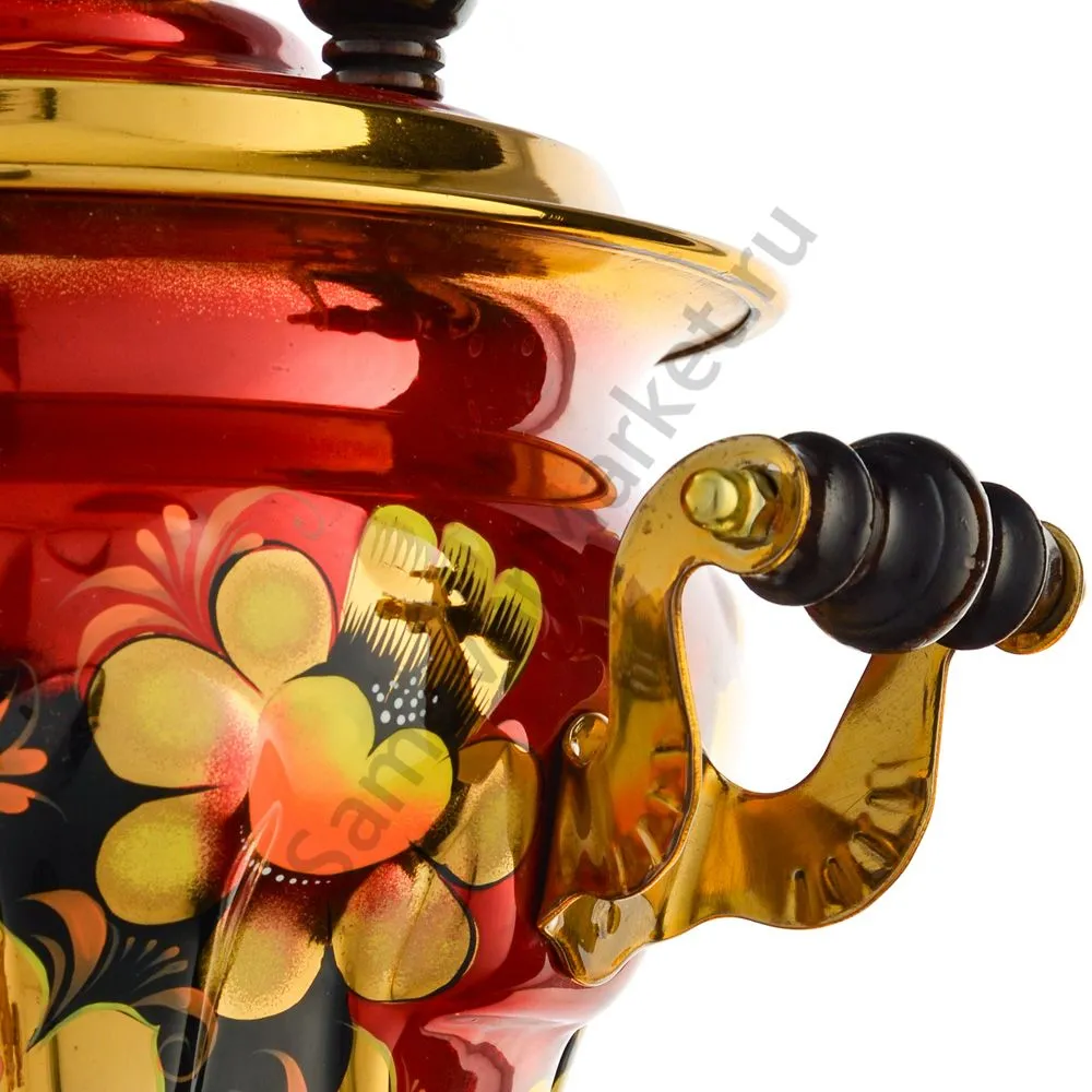 Самовар электрический 2,5 литра с автоотключением, худ. росписью «Хохлома» формы «Груша» Самовар электрический 2,5 литра с автоотключением, худ. росписью «Хохлома» формы «Груша»