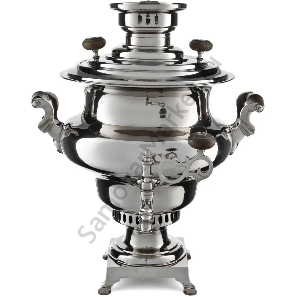 Самовар антикварный комбинированный 5 литров формы «Репка» Соловьёва, набор «Толстовский» Самовар антикварный комбинированный 5 литров формы «Репка» Соловьёва, набор «Толстовский»