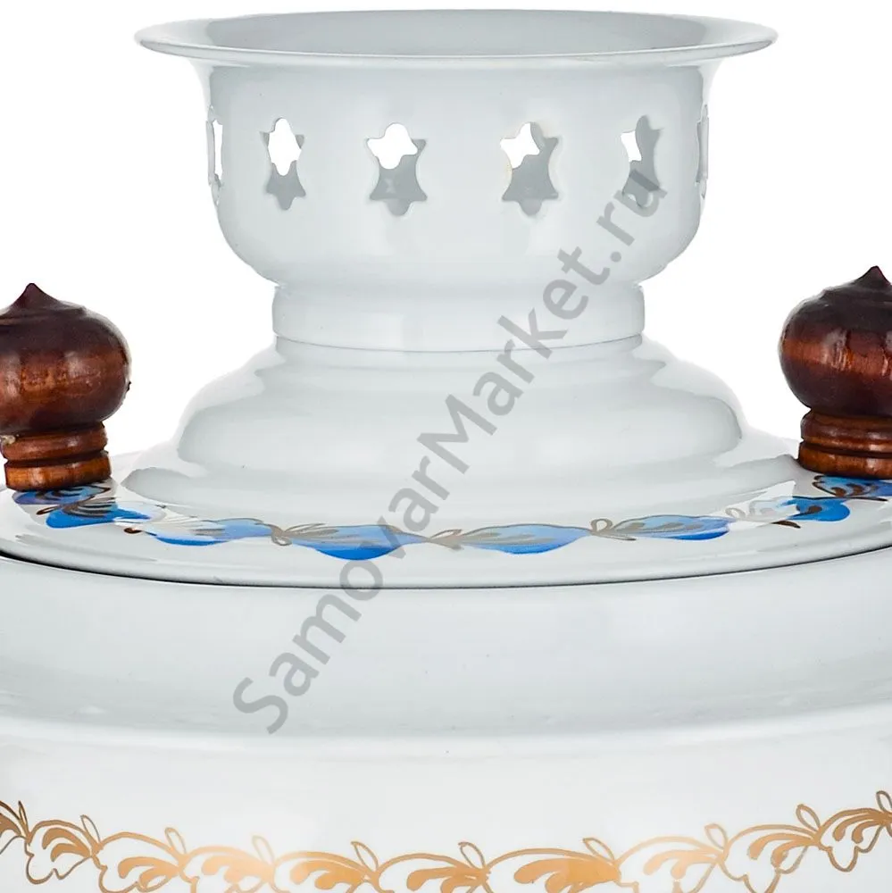 Самовар электрический 3 л с автоотключением, худ.росписью «Гжель с цветами» формы «Овал» Самовар электрический 3 л с автоотключением, худ.росписью «Гжель с цветами» формы «Овал»