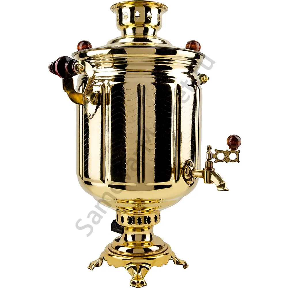 Самовар электрический 10 литров формы «Банка гранная», золотой, категория «Стандарт» Самовар электрический 10 литров формы «Банка гранная», золотой, категория «Стандарт»