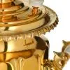 Самовар антикварный жаровой на керосине 5,5 литров формы «Банка гранная» Тейле, золотой 
