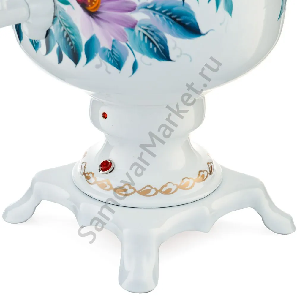 Самовар электрический 3 л с автоотключением,худ.росписью «Герберы на белом» формы «Банка» Самовар электрический 3 л с автоотключением,худ.росписью «Герберы на белом» формы «Банка»