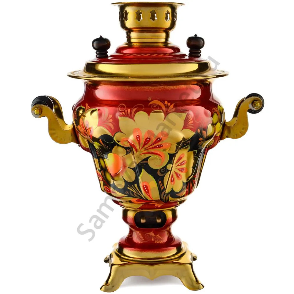 Самовар электрический 2,5 литра с автоотключением, худ. росписью «Хохлома» формы «Груша» Самовар электрический 2,5 литра с автоотключением, худ. росписью «Хохлома» формы «Груша»