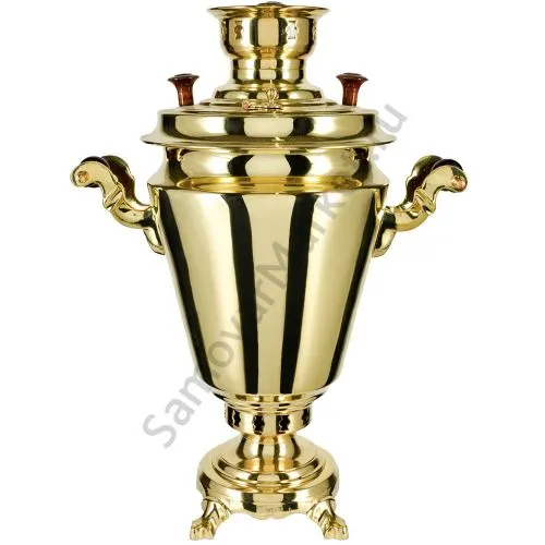 Самовар на дровах 5 литров формы «Рюмка», золотой, категория «Люкс»