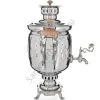 Самовар на дровах 5 литров формы «Банка с листьями», серебристый Самовар на дровах 5 литров формы «Банка с листьями», серебристый