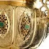 Самовар на дровах 10 литров формы «Шар византийский», инкрустация «Халцедоном»,категория «Эксклюзив»