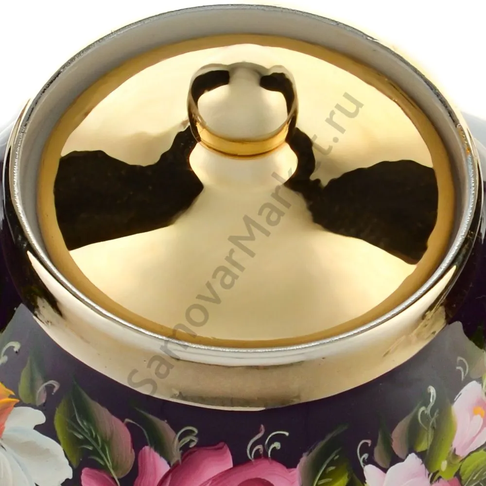 Самовар электрический 4 л.в наборе из 4 предметов с худ.росписью «Букет на фиолетовом в золоте» Самовар электрический 4 л.в наборе из 4 предметов с худ.росписью «Букет на фиолетовом в золоте»