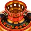 Самовар электрический 3 литра с художественной росписью «Хохлома с ягодами в зелени» формы «Рюмка» Самовар электрический 3 литра с художественной росписью «Хохлома с ягодами в зелени» формы «Рюмка»