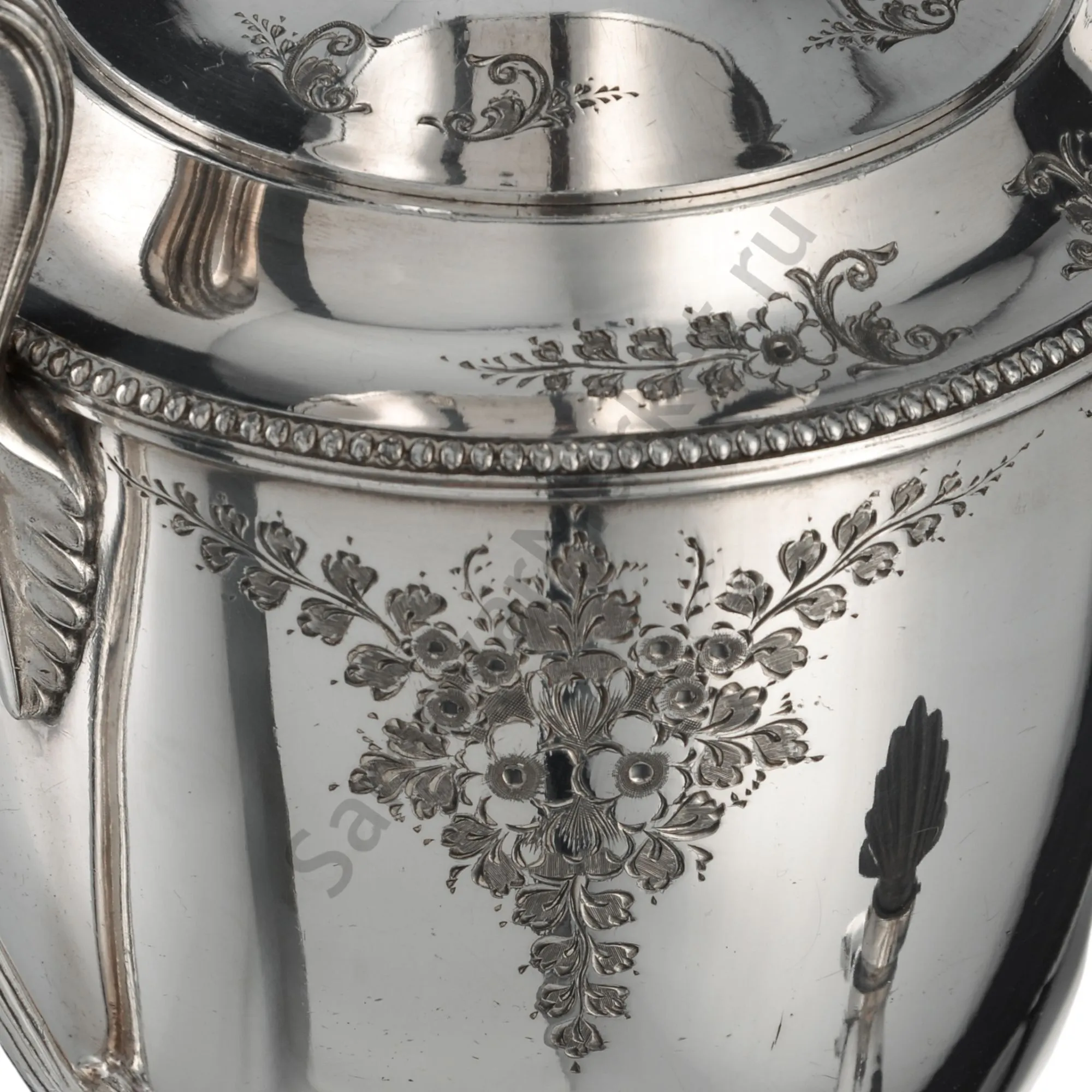 Самовар сервировочный, антикварный 2,4 литра «Ампир», серебрение