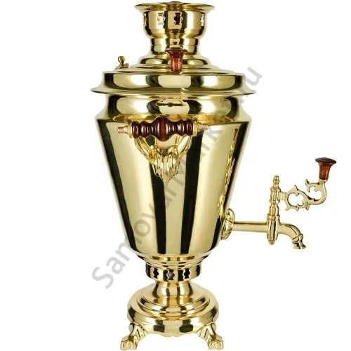Самовар на дровах 5 литров формы «Рюмка», золотой, категория «Люкс»
