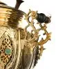 Самовар на дровах 10 литров формы «Шар византийский», инкрустация «Халцедоном»,категория «Эксклюзив»