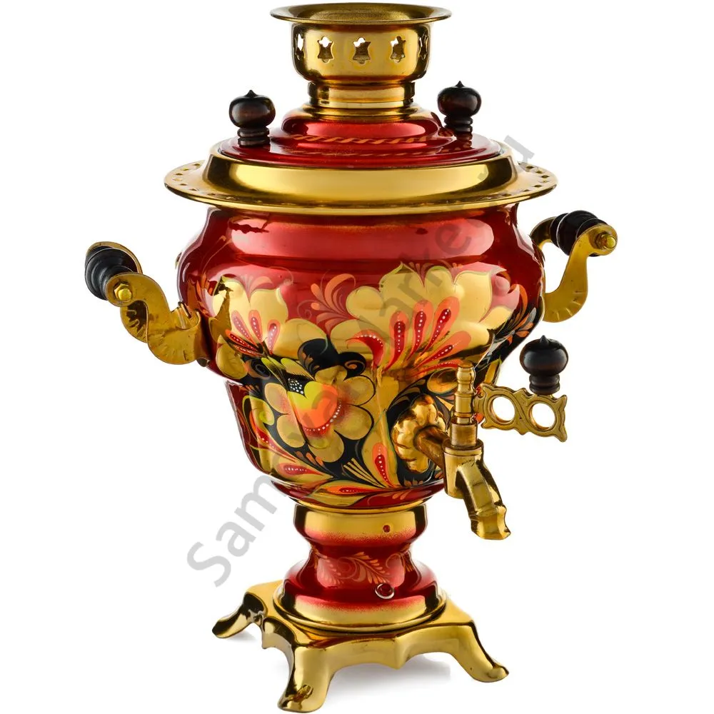 Самовар электрический 2,5 литра с автоотключением, худ. росписью «Хохлома» формы «Груша» Самовар электрический 2,5 литра с автоотключением, худ. росписью «Хохлома» формы «Груша»