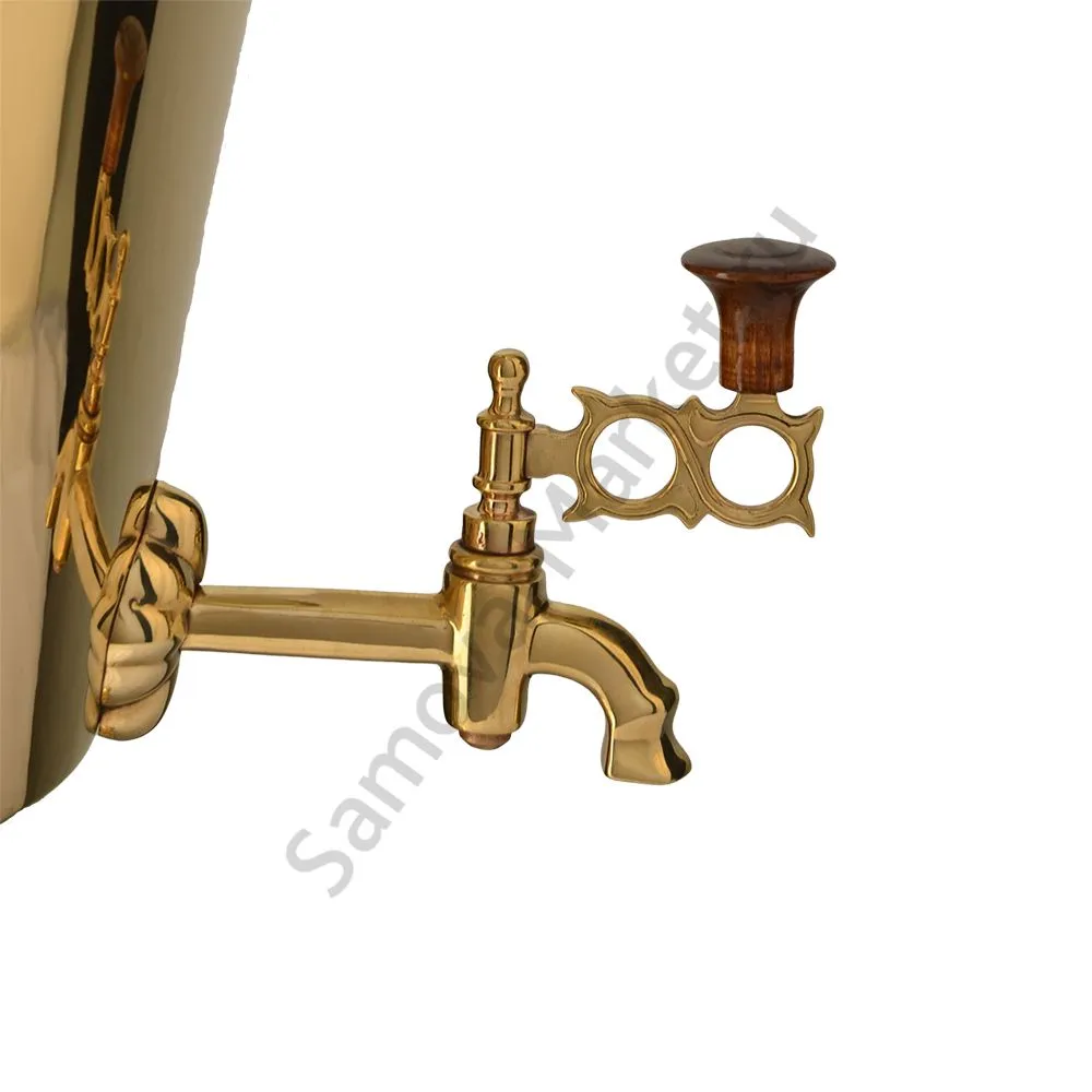 Самовар на дровах 7 литров формы «Рюмка», золотой, категория «Люкс» Самовар на дровах 7 литров формы «Рюмка», золотой, категория «Люкс»