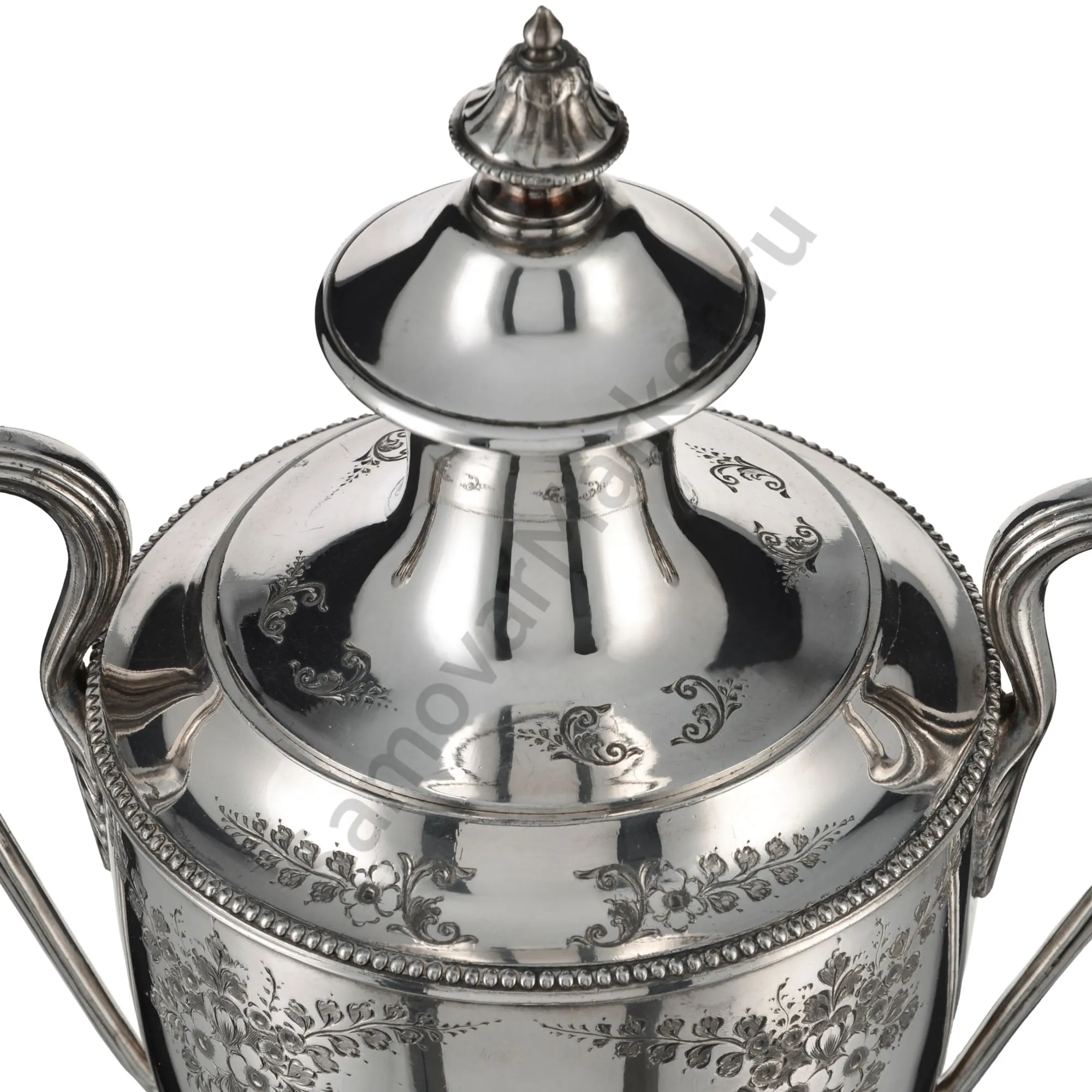 Самовар сервировочный, антикварный 2,4 литра «Ампир», серебрение