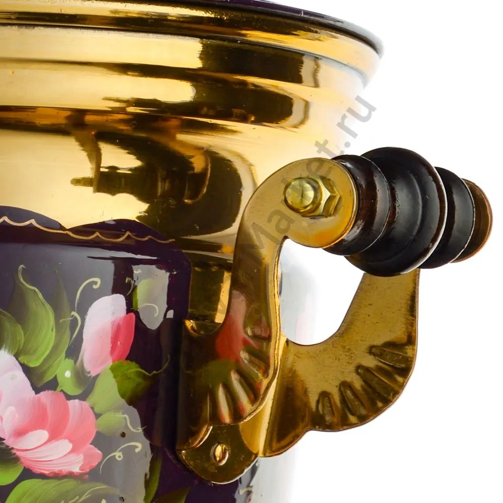 Самовар электрический 4 л.в наборе из 4 предметов с худ.росписью «Букет на фиолетовом в золоте» Самовар электрический 4 л.в наборе из 4 предметов с худ.росписью «Букет на фиолетовом в золоте»