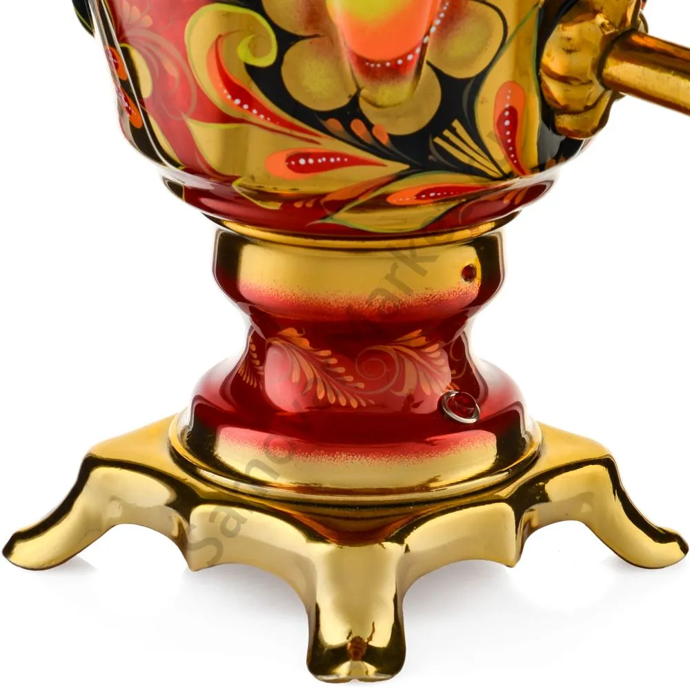 Самовар электрический 2,5 литра с автоотключением, худ. росписью «Хохлома» формы «Груша» Самовар электрический 2,5 литра с автоотключением, худ. росписью «Хохлома» формы «Груша»