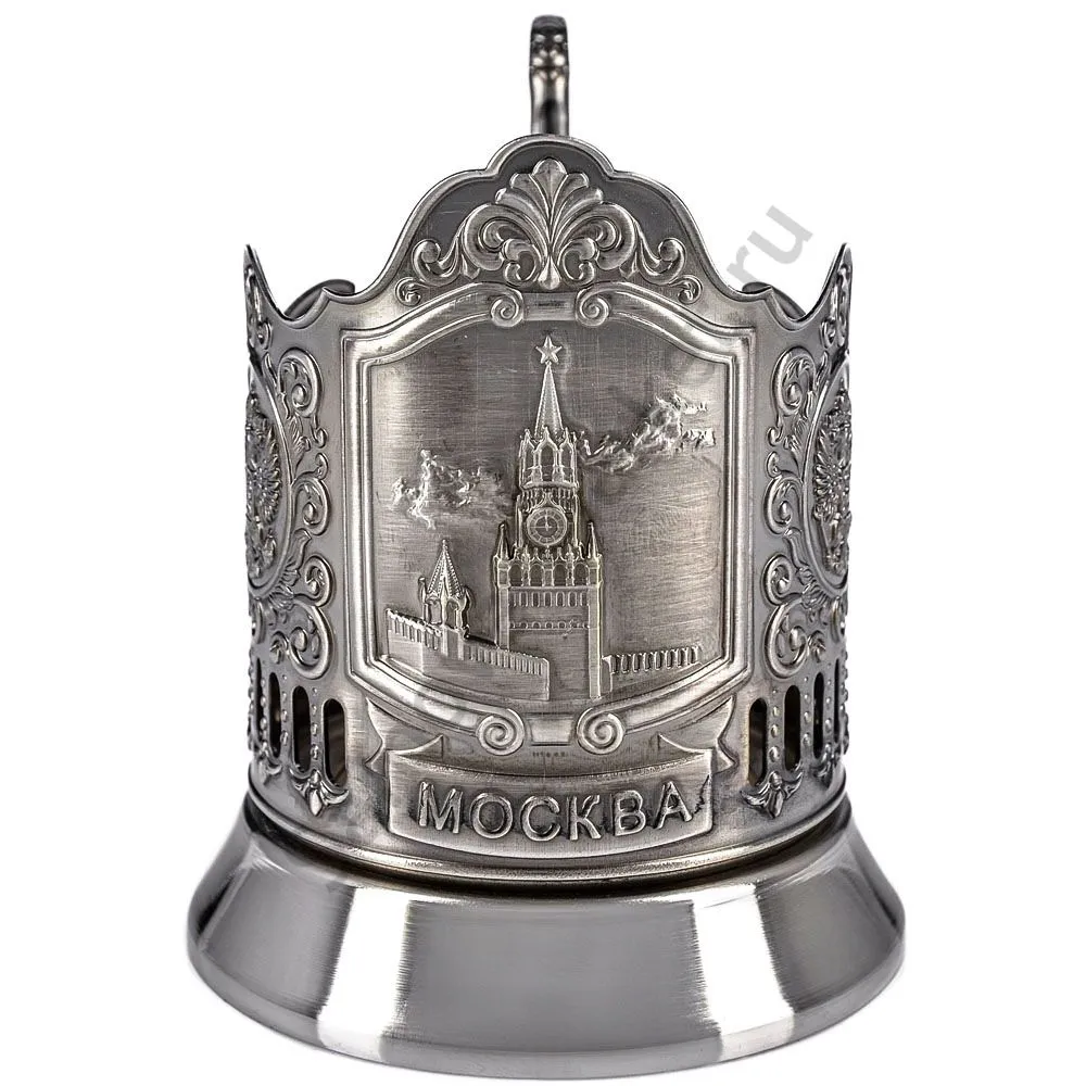 Подстаканник никелированный с чернью «Спасская башня» Подстаканник никелированный с чернью «Спасская башня»