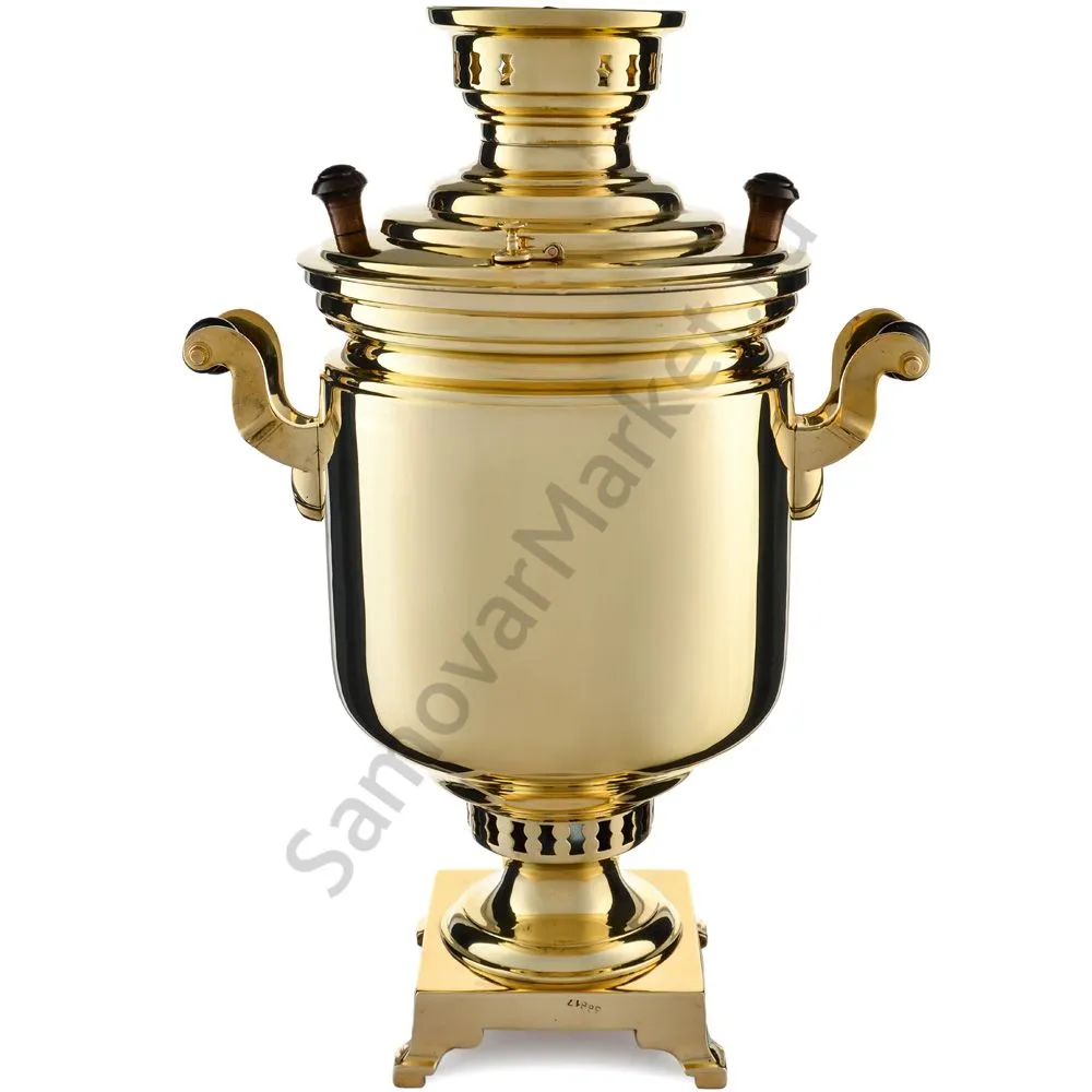 Самовар на дровах 7 литров формы «Банка», ТПТ, литьё, золотой, категория «Люкс» Самовар на дровах 7 литров формы «Банка», ТПТ, литьё, золотой, категория «Люкс»