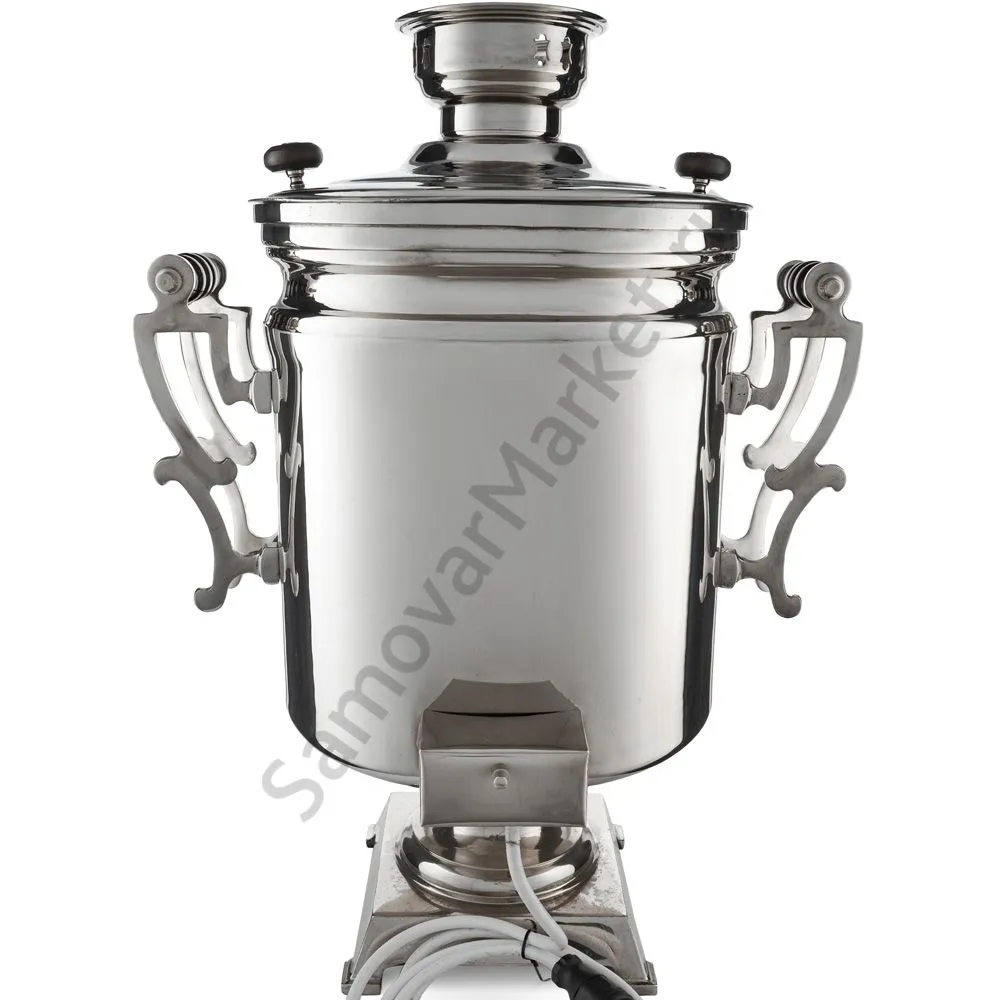 Самовар буфетный электрический 45 литров, фигурные ручки, кран «Ветка», серебристый Самовар буфетный электрический 45 литров, фигурные ручки, кран «Ветка», серебристый