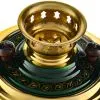 Самовар электрический 2 литра с художественной росписью «Цветы на зелёном» формы «Чаша»