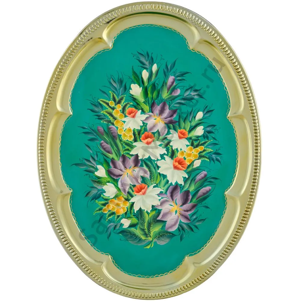 Самовар электрический 4 л.в наборе из 4 предметов с худ.росписью «Нарциссы на зелёном в золоте» Самовар электрический 4 л.в наборе из 4 предметов с худ.росписью «Нарциссы на зелёном в золоте»