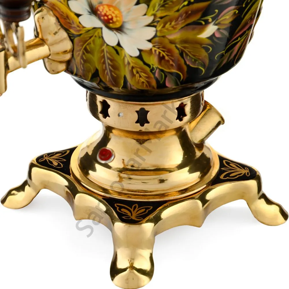 Самовар электрический 3 литра с авто.откл художественной росписью «Ромашки с клевером» формы «Рюмка» Самовар электрический 3 литра с авто.откл художественной росписью «Ромашки с клевером» формы «Рюмка»